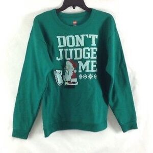 ❤️Hanes - Santa "Don't Judge Me" Ugly Christmas Sweater - XL